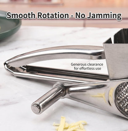 Handheld Rotary Cheese Grater, 430 Steel Manual Shredder For Parmesan, Cheddar, Nuts & Root Veggies