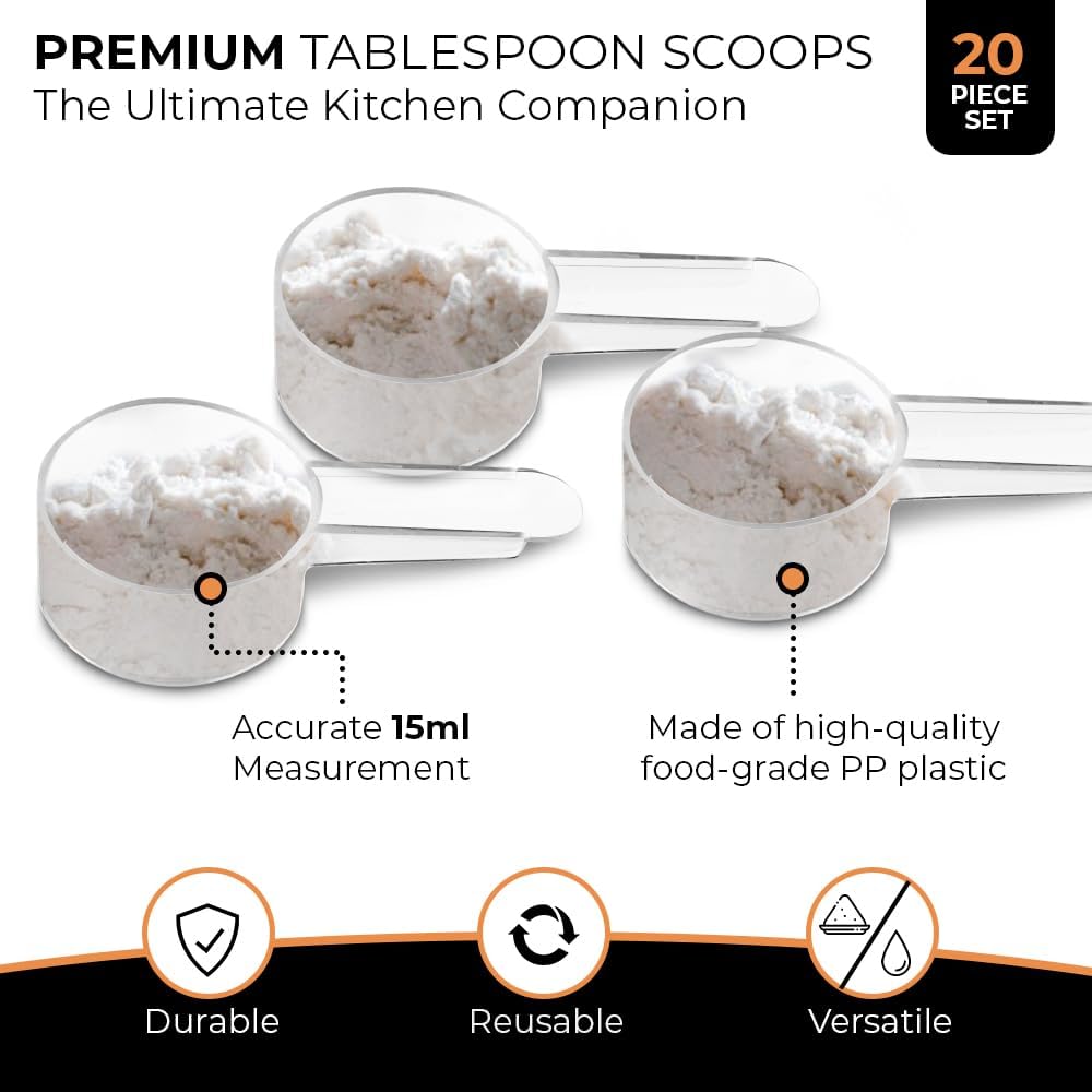 Tablespoon Measuring Spoons, 1 Tbsp (15 mL) Plastic Coffee Scoops