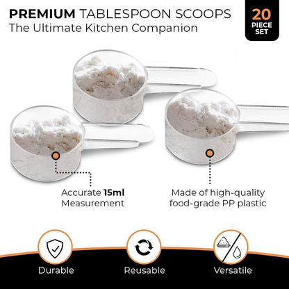 Tablespoon Measuring Spoons, 1 Tbsp (15 mL) Plastic Coffee Scoops