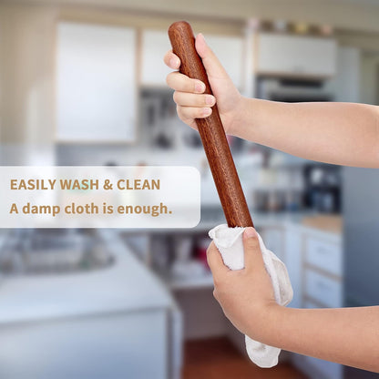 French Rolling Pin for Baking,17.7 Inches Wooden Dough Roller, Brown