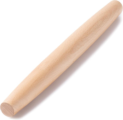 French Rolling Pin for Baking,17.7 Inches Wooden Dough Roller, Brown