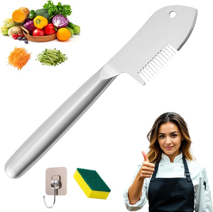 Stainless Steel Multi-Purpose Julienne Peeler, Portable Handheld Vegetable Shredder, Kitchen Tools for Quick Shredding, Comfortable Handle, Easy to Store, for Vegetables, Fruits, etc (1)