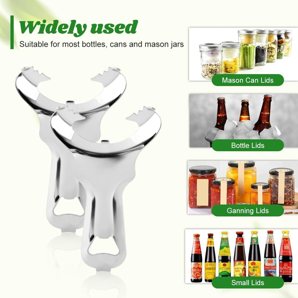 2 PCS Mason Jar Opener No Lid Dents or Damage,Multi-Purpose for Bottle Opener and Various Lids Canning Jar Opener,Easy Twist Manual Handheld Top Remover Bottle Opener Made For Lifetime