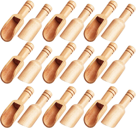 Arroyner 30 PCS Mini Wooden Spoon Mini Bamboo Spoons Small Bath Salt Spoon Small Spice Spoons for Sugar Scrubs, Spices, Bath Salts, Cooking