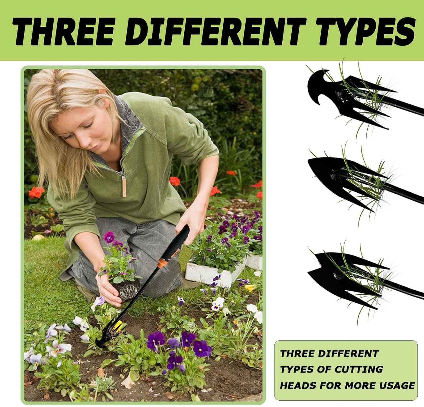 3Pcs Weed Puller Tool Garden Weed Pulling Tool,Portable Garden Weeder Tool,Gardening Weeding Tools for Garden Hand Tools for Vegetable Gardening Backyard Farm Planting & Uprooting Weeding Tool