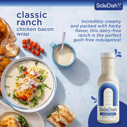 Classic Ranch Dressing - Seed Oil Free, Dairy Free & Gluten Free Salad Dressing w/Avocado Oil - Sugar Free, Low Sodium Healthy Ranch Dressing - Paleo Dressing for Sauces & More - 8 fl oz