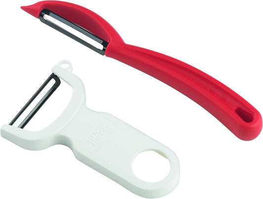 Vegetable Peeler Set, Swiss Carbon Steel Peelers for Potatoes and Fruits, Ergonomic Kitchen Peeler Set, Ultra Sharp, 2 Piece