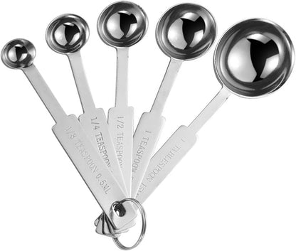 5PCS OstWony Measuring Spoons Set, Includes 1/8, 1/4, 1/2, 1 tsp, 1 tbsp