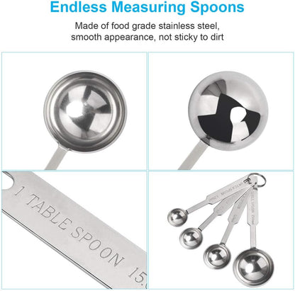 5PCS OstWony Measuring Spoons Set, Includes 1/8, 1/4, 1/2, 1 tsp, 1 tbsp