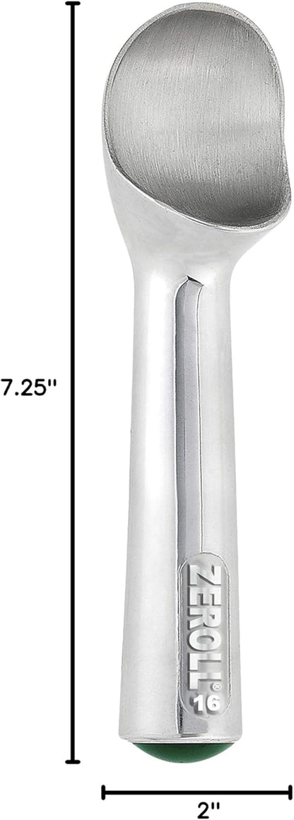 Original Ice Cream Scoop Unique Liquid Filled Heat Conductive Handle Simple One Piece Aluminum Design Easy Release Made in USA, 2.5-Ounce, Silver