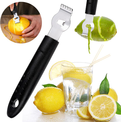 Lemon Zester, Channel Knife, Peeler, Stainless Steel Bartender Accessories for Cocktail Garnish, Citrus Orange and Lemon Peeler - Bar Accessories for Home