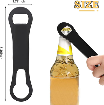 2 Pieces Bottle Opener and Pour Spout Remover Flat Bar Key for Bartenders Stainless Steel Speed Opener Multifunction Dog Bone Wine Bottle Opener for Home Kitchen Party and Bar