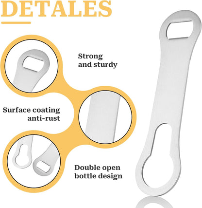 2 Pieces Bottle Opener and Pour Spout Remover Flat Bar Key for Bartenders Stainless Steel Speed Opener Multifunction Dog Bone Wine Bottle Opener for Home Kitchen Party and Bar