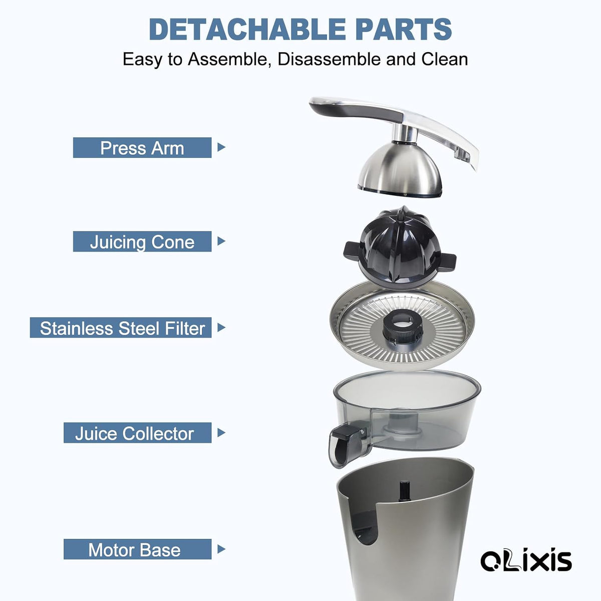 Electric Citrus Juicer, Automatic Orange Juicer Machine & Lemon Squeezer with One-Touch Operation, High Juice Yield and Easy to Clean Juice Maker for Home & Kitchen Use, Silver