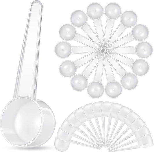 Plastic Tablespoon Measuring Spoons with Handle (20 ml | 20 Cc | 1.33 Tablespoon |4 Tsp) Coffee Scoops Teaspoon for Measuring Coffee Powder Grains Spices Protein Dry Good(Transparent,80 Pack)
