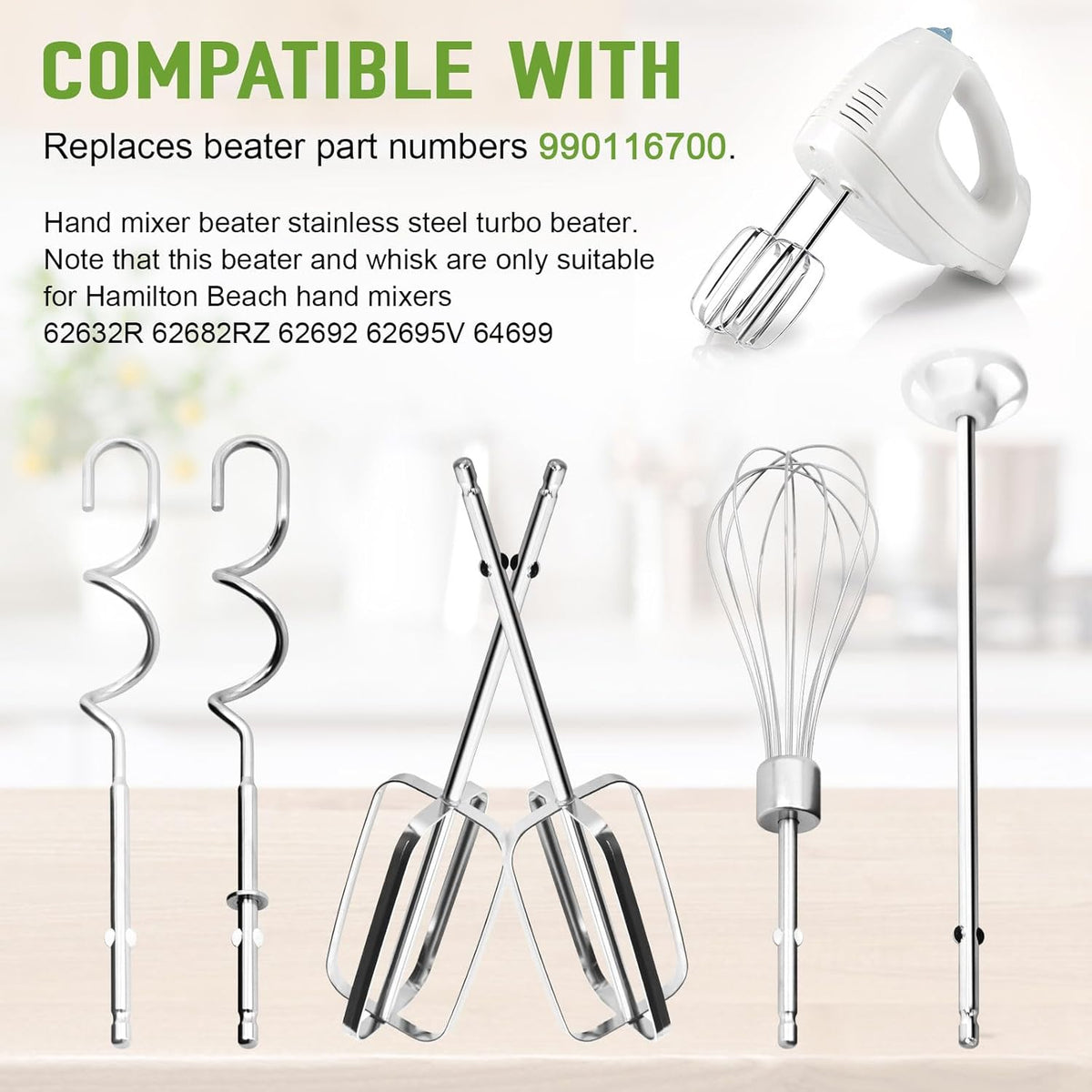 Hand Mixer Attachments Replacement for Hamilton Beach Mixer Beaters Parts