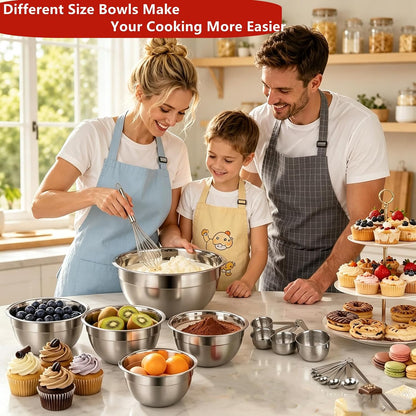 Mixing Bowls Set, 22PCS Stainless Steel Bowl with Lid Set for Kitchen Prep