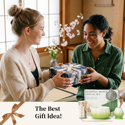 Matcha Whisk Set, 6 pcs Ceramic Matcha Set Kit Includes Bowl & Holder, Bamboo Whisk (Chasen), Sifter, Scoop & Spoon For Ceremony, Mother’s Day Gift for Women, Sakura