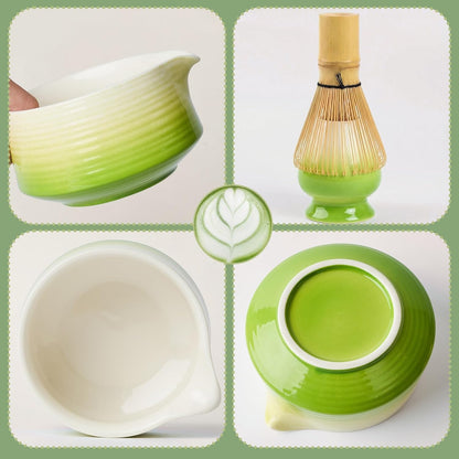 Matcha Whisk Set, 6 pcs Ceramic Matcha Set Kit Includes Bowl & Holder, Bamboo Whisk (Chasen), Sifter, Scoop & Spoon For Ceremony, Mother’s Day Gift for Women, Sakura