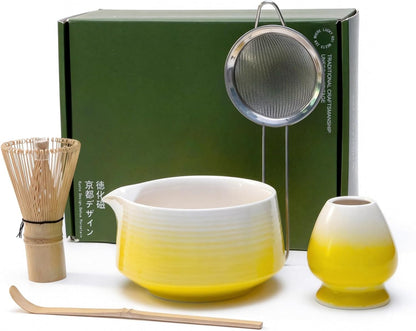 Matcha Whisk Set, 6 pcs Ceramic Matcha Set Kit Includes Bowl & Holder, Bamboo Whisk (Chasen), Sifter, Scoop & Spoon For Ceremony, Mother’s Day Gift for Women, Sakura