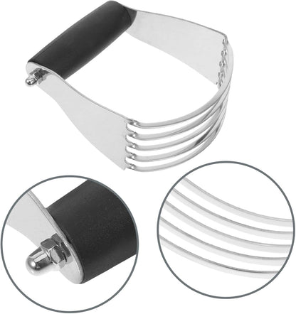 Stainless Steel Dough Blender with Built Scraper for Baking Heavy Duty Pastry Mixer and Flour Cutter Efficient Kitchen Tool for Crust Biscuit Cookie and Scone Dough Mixing