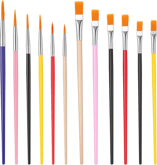 12PCS Cake Painting Brushes Set - Paint Brush for Cookies Cookie Paint Brushes Decorating for Dusting Edible Glitter Color for Painting Pastry, Cookie