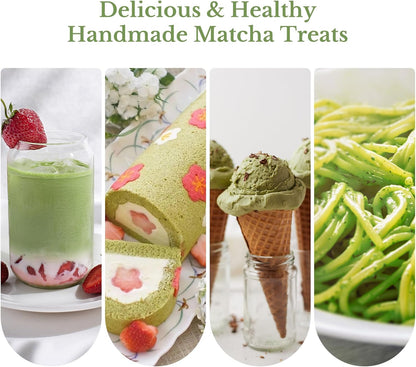 Matcha Whisk Set, Traditional Matcha Kit Includes Matcha Bowl, Pink Whisk with Holder, Scoop, Scoop Rest, Sifter, and Tea Cloth – 7 Piece Matcha Whisk Set, Gift Set for Tea Enthusiasts