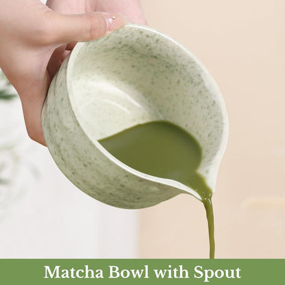 Matcha Whisk Set, Traditional Matcha Kit Includes Matcha Bowl, Pink Whisk with Holder, Scoop, Scoop Rest, Sifter, and Tea Cloth – 7 Piece Matcha Whisk Set, Gift Set for Tea Enthusiasts