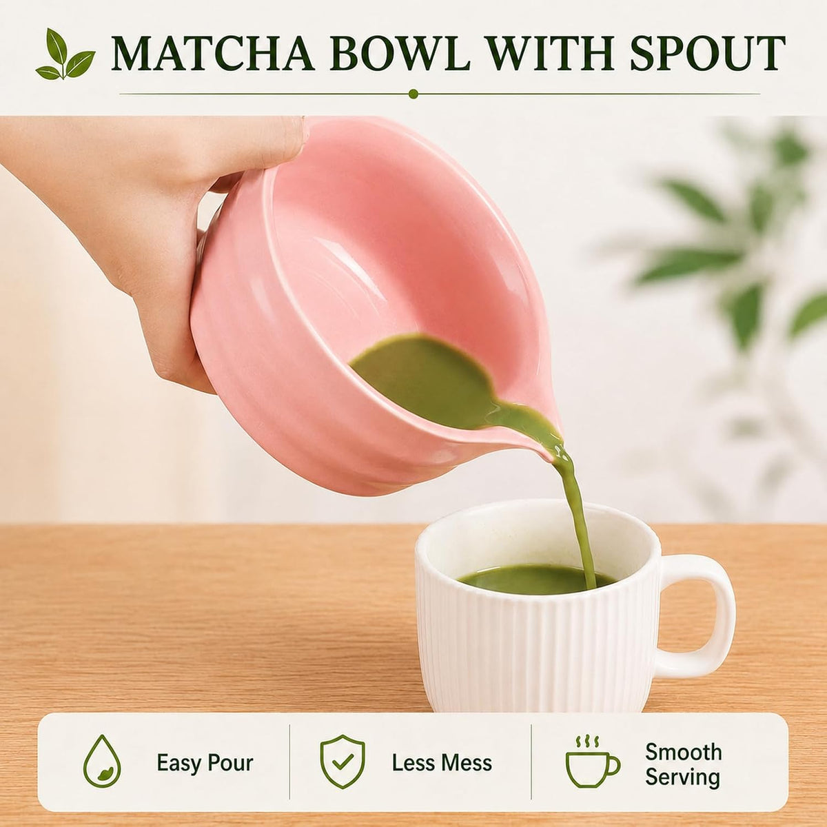 Matcha Whisk Set, Traditional Matcha Kit Includes Matcha Bowl, Pink Whisk with Holder, Scoop, Scoop Rest, Sifter, and Tea Cloth – 7 Piece Matcha Whisk Set, Gift Set for Tea Enthusiasts