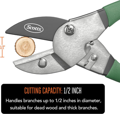 8 in. All-Purpose Steel Garden Utility Shears with Serrated Blades – Comfort Grip Yard and Garden Scissors for Pruning Plants, Flowers, and Herbs