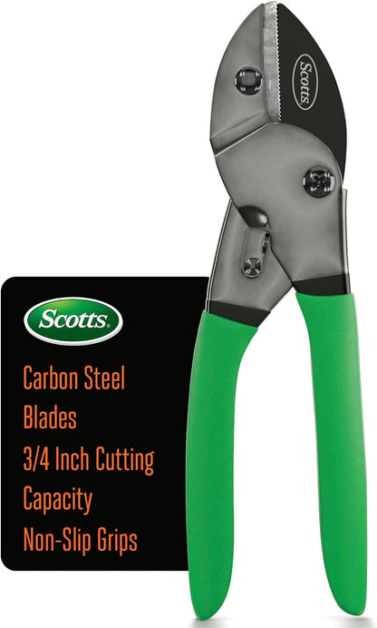 8 in. All-Purpose Steel Garden Utility Shears with Serrated Blades – Comfort Grip Yard and Garden Scissors for Pruning Plants, Flowers, and Herbs