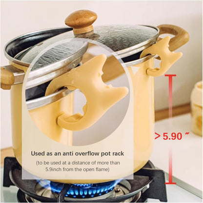 2 Pack Silicone Pot Clip Spoon Rest Kitchen Spoon Holder Steam Releaser for Pot Flexible Cooking Pot Clip