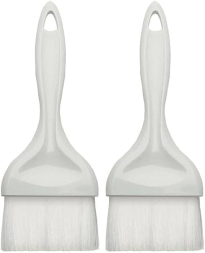 3” Flat Nylon Pastry Basting Brush with Plastic Handle Set of 2- Easy to Clean Pastry Brush Basting Brush Cooking Brush Oil and Sauce Food Brush for Baking Butter Brush Kitchen