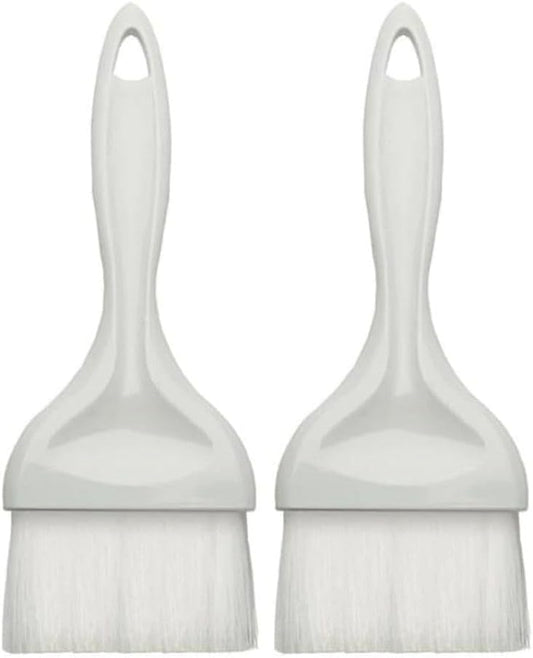 3” Flat Nylon Pastry Basting Brush with Plastic Handle Set of 2- Easy to Clean Pastry Brush Basting Brush Cooking Brush Oil and Sauce Food Brush for Baking Butter Brush Kitchen