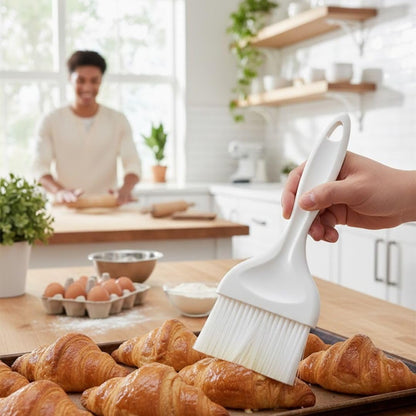 3” Flat Nylon Pastry Basting Brush with Plastic Handle Set of 2- Easy to Clean Pastry Brush Basting Brush Cooking Brush Oil and Sauce Food Brush for Baking Butter Brush Kitchen