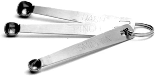 Mini Measuring Spoons Set Includes Dash/Pinch/Smidgen, Silver