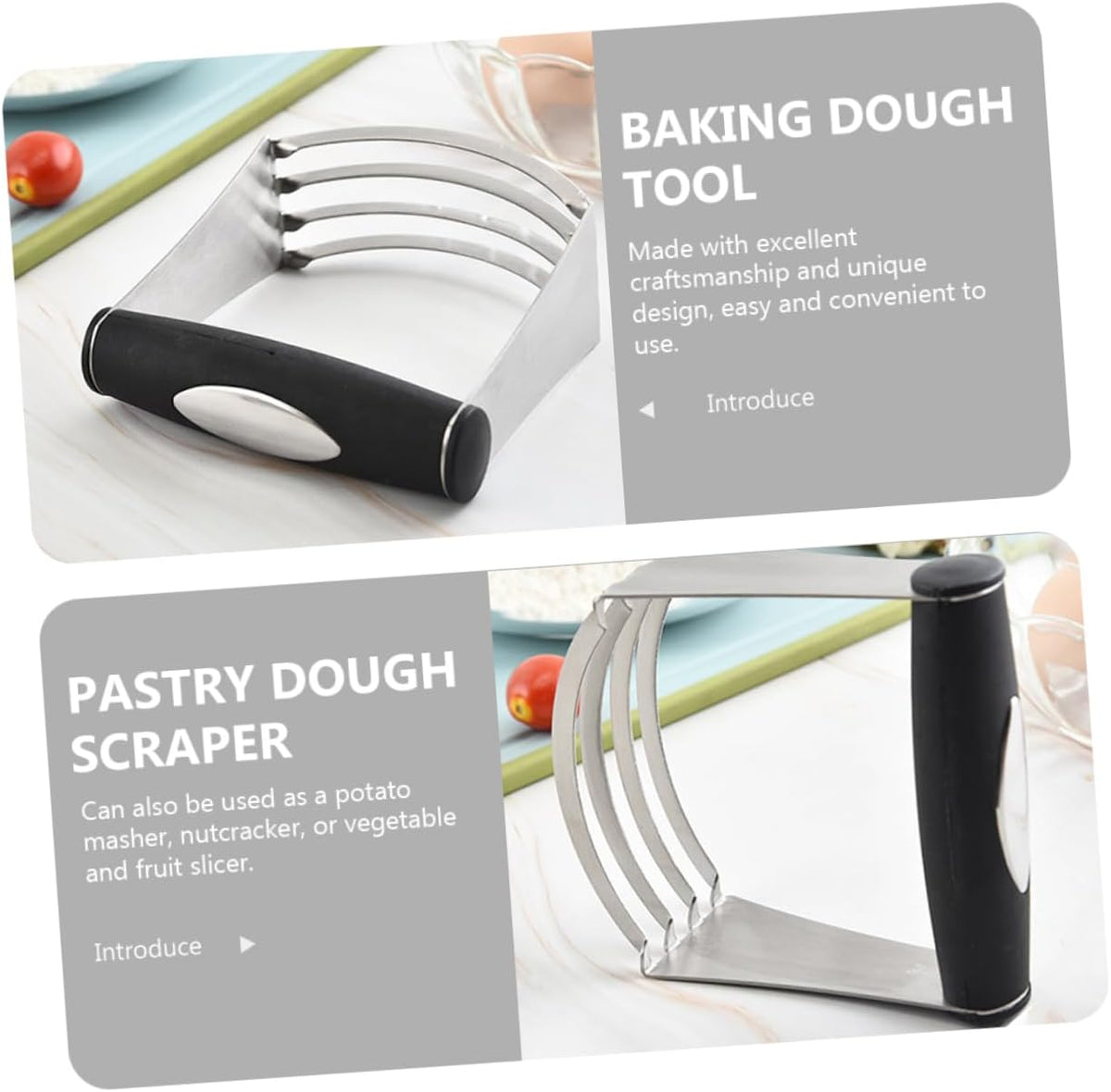 Stainless Steel Dough Blender Pastry Cutter with Nutcracker Function