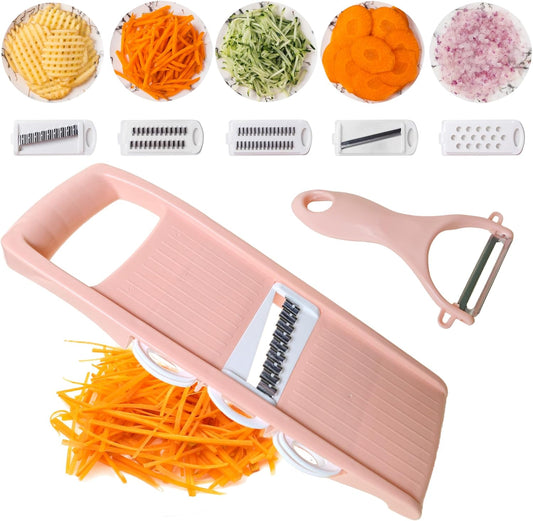 Mandoline Slicer for Kitchen 7-in-1 Mandoline Food Slicer | Potato/Cheese/Vegetable/Carrot/Cucumber Grater,Cutter, Grinder,Waffle Fry Cutter,Julienne Peeler