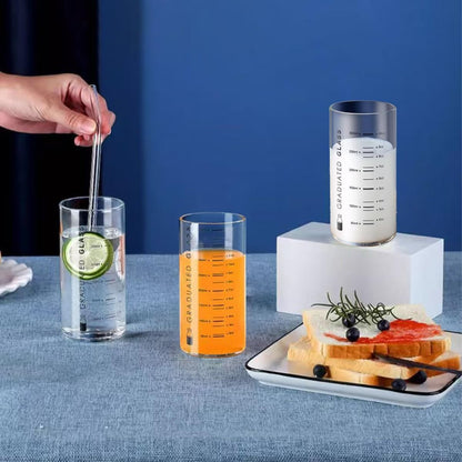 10 Oz Glass Measuring Cup for Milk, Juice, Coffee, Ice Cream - Ideal for Elderly, Beginners & Weight Loss