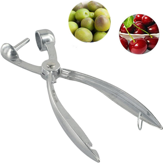 for CHERRY and Olive Pitter, Aluminum Alloy Fruit Corer Tool with Easy Squeeze Handle for Quick Stone Removal of Cherries, Olives, Red Dates, Safe Blade-Free Design, Easy to Clean