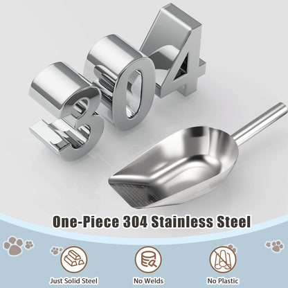 Dog-Cat Food Scoop 3/4 Cup, 304 Stainless Steel Measuring Cup