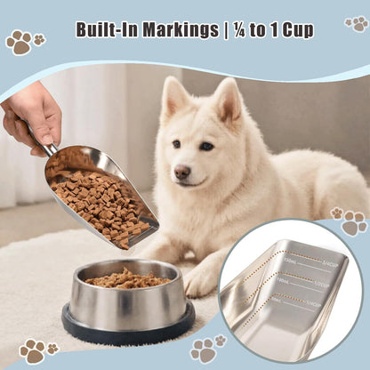 Dog-Cat Food Scoop 3/4 Cup, 304 Stainless Steel Measuring Cup