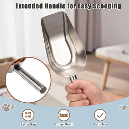 Dog-Cat Food Scoop 3/4 Cup, 304 Stainless Steel Measuring Cup