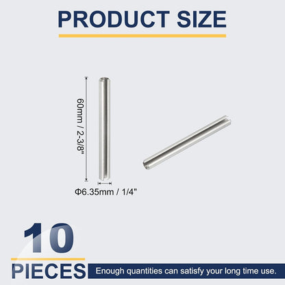 Slotted Spring Pin, 50 Pcs 1/8" x 3/4" (3.2mm x 20mm) 304 Stainless Steel Split Roll Pins Spring Dowel for Home Improvement Automotive Machine Repair, Silver - Colors A