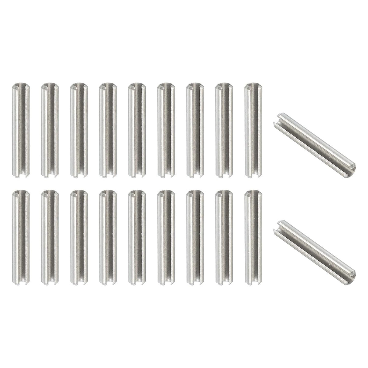 Slotted Spring Pin, 50 Pcs 1/8" x 3/4" (3.2mm x 20mm) 304 Stainless Steel Split Roll Pins Spring Dowel for Home Improvement Automotive Machine Repair, Silver - Colors A