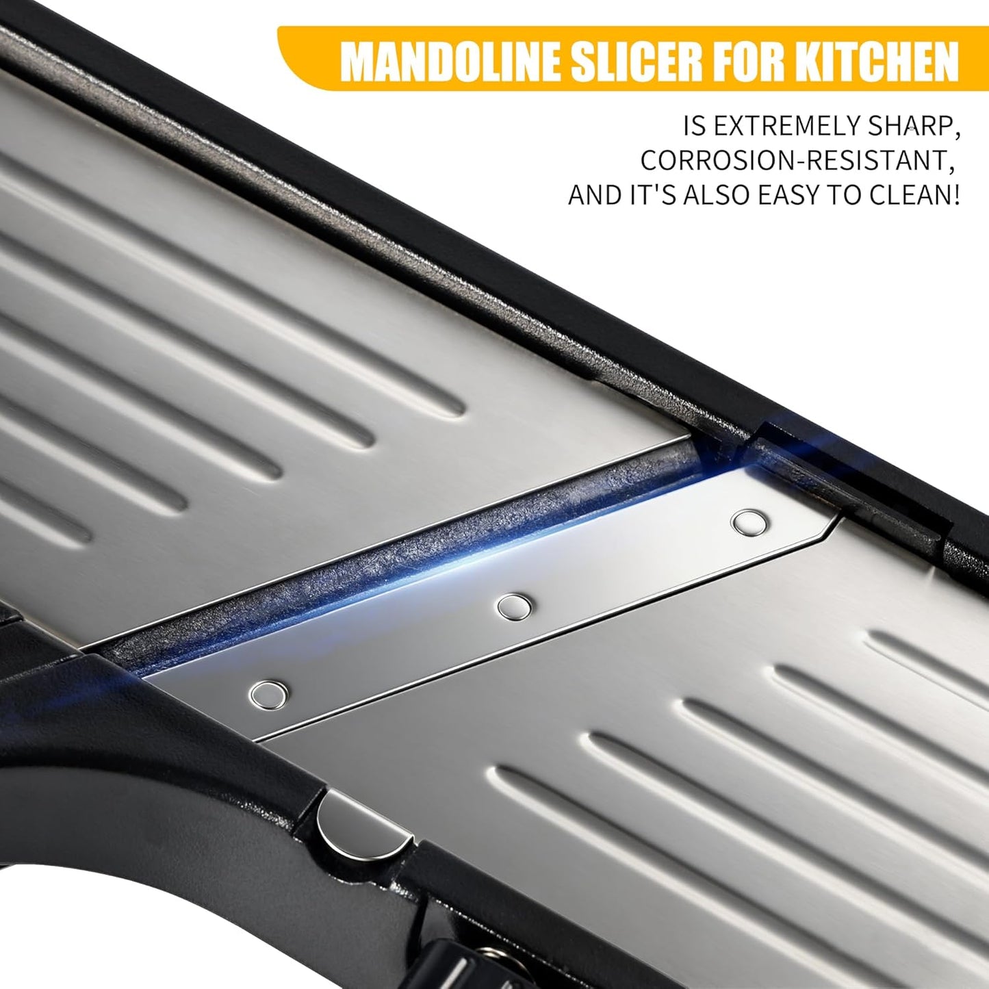 Mandoline Slicer for Kitchen, 7-in-1 Adjustable Vegetable Slicer | Stainless Steel Food slicer, Adjustable Blade, Slices, Julienne, Waffle and French Fries Cut, Includes Gloves and Brush