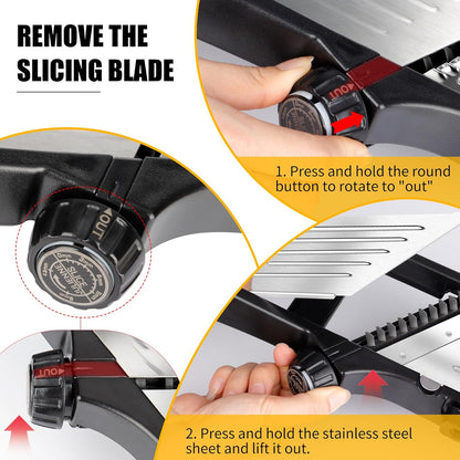 Mandoline Slicer for Kitchen, 7-in-1 Adjustable Vegetable Slicer | Stainless Steel Food slicer, Adjustable Blade, Slices, Julienne, Waffle and French Fries Cut, Includes Gloves and Brush