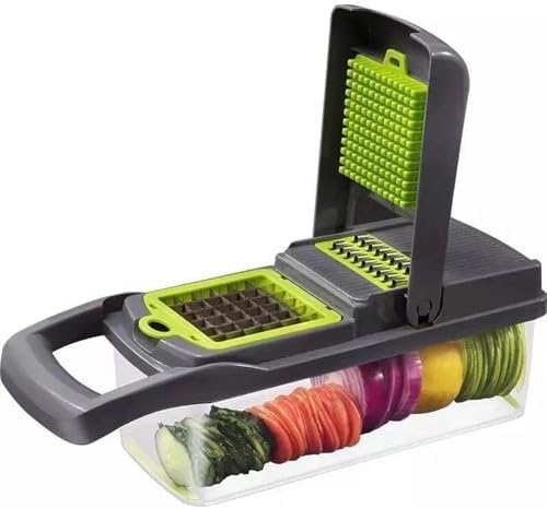 16-in-1 Vegetable Chopper and Slicer Set ? Multifunctional Food Chopper with Onion Dicer, Spiralizer, Graters, Egg Separator, Onion Holder & 7 Interchangeable Blades ? Veggie & Fruit Cutter