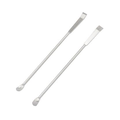 JianLing 2PCS 304 Stainless Steel Miniature Laboratory Sampling Spoon Medicine Spatula 2 in 1 Double Headed Reagent Spoon 125mm for Measuring Powder Or Granular Solid Tools