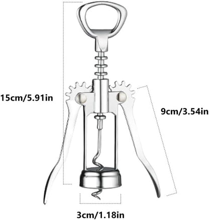 1 Pcs Wing Corkscrew Bottle Opener, Stainless Steel